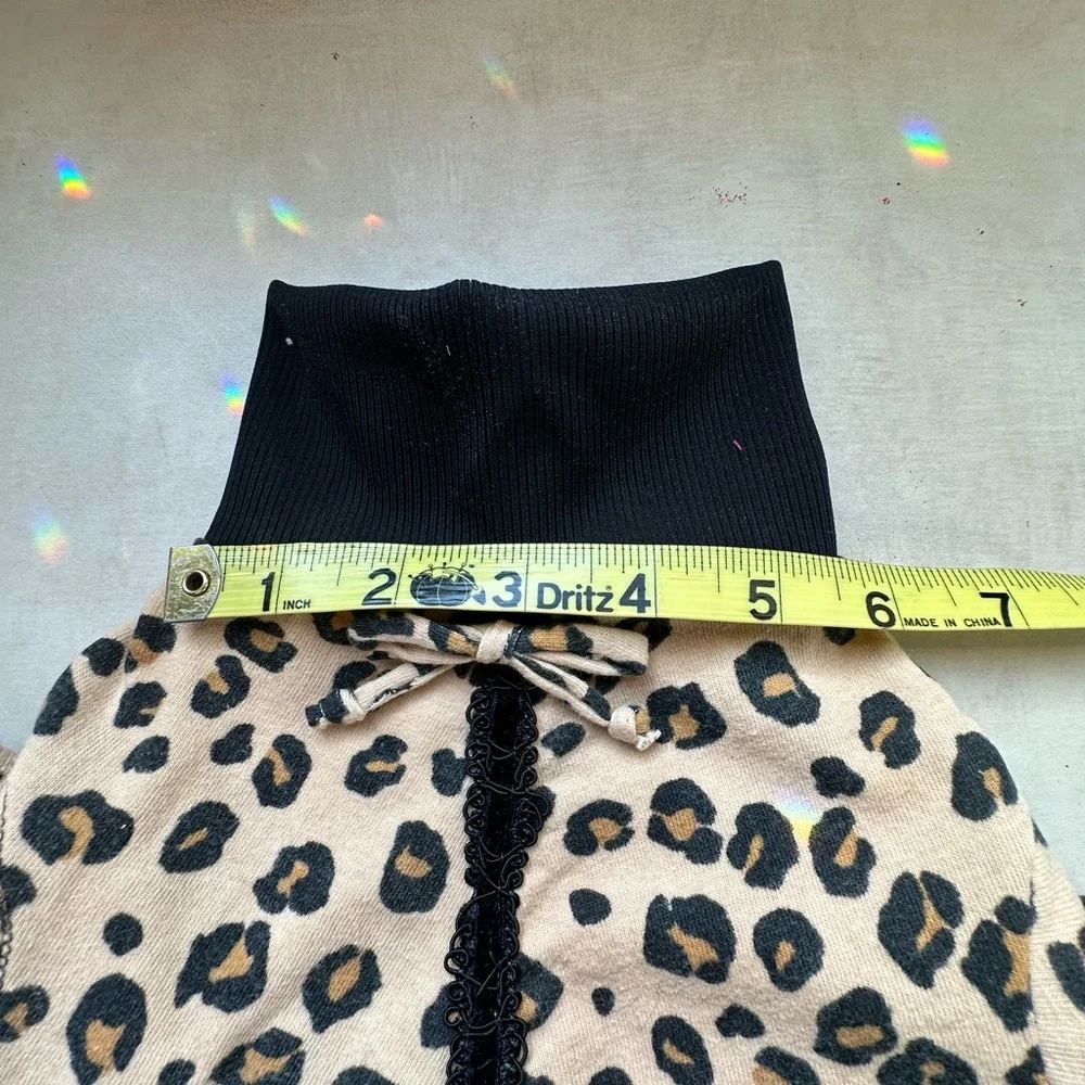 Upcycled Handcrafted Leopard Print Dog Sweater | Edgy Chic Street Style Medium